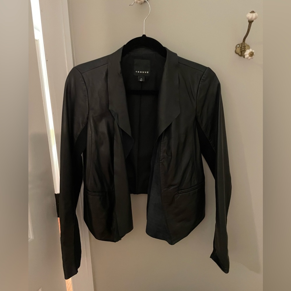 Trouvé 100% leather jacket. Size XS. Color, black.